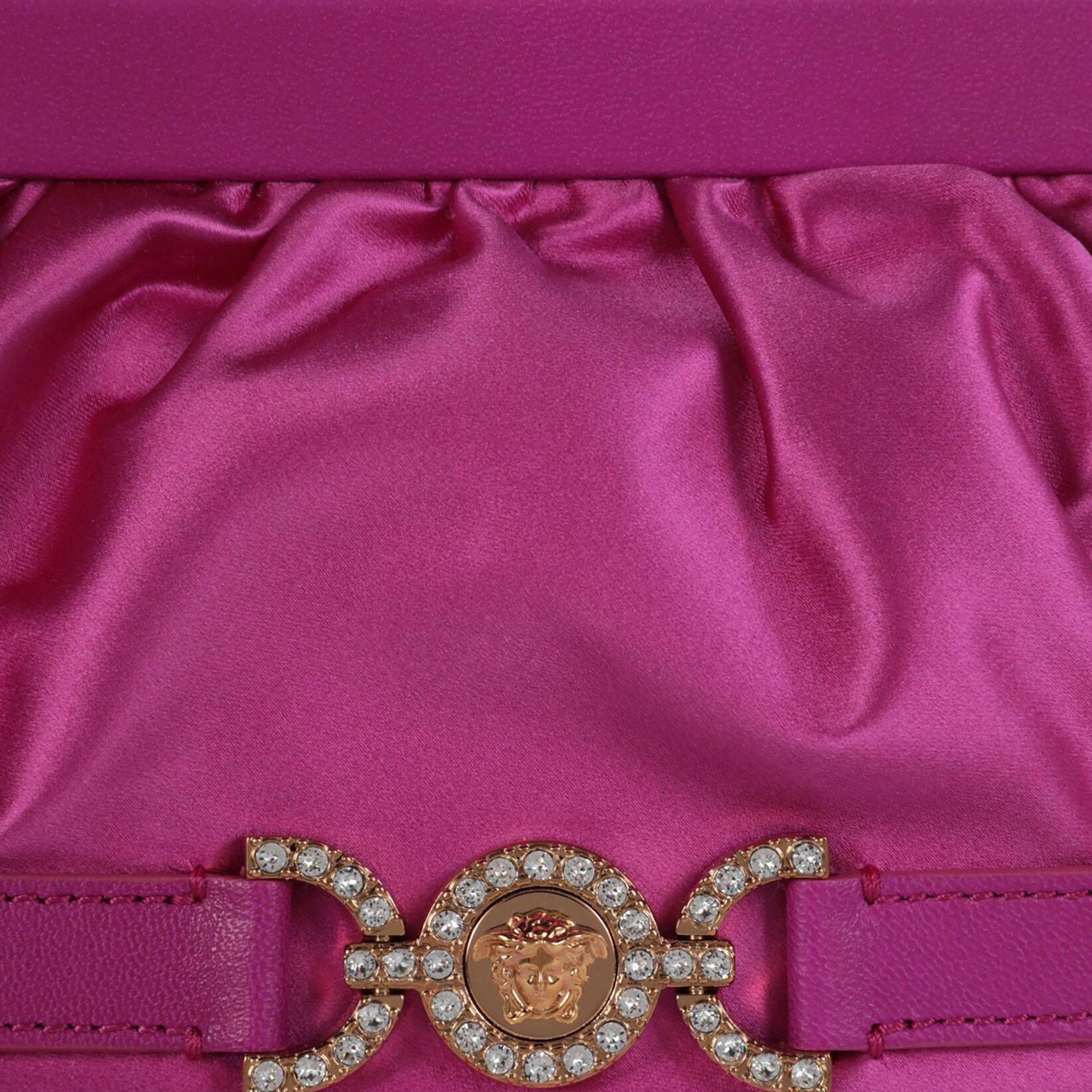 Versace Satin Crystal Medusa '95 Clutch 'Bright Pink' - 3