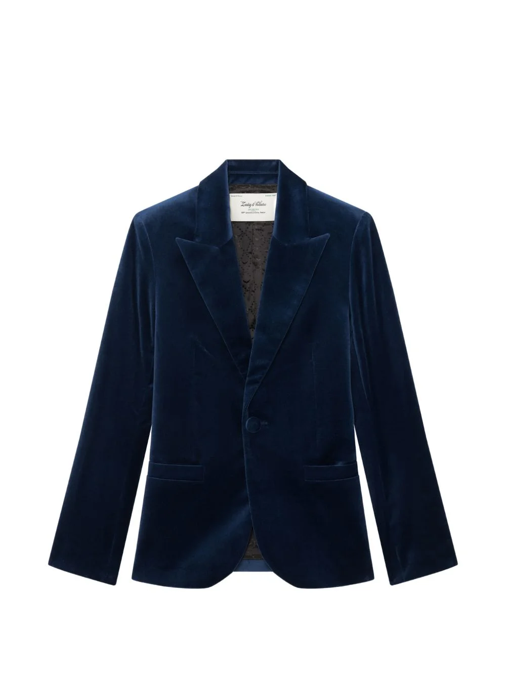 velvet single-breasted blazer - 1