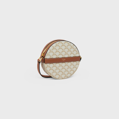 CELINE ROUND PURSE ON STRAP in Triomphe Canvas and Lambskin outlook