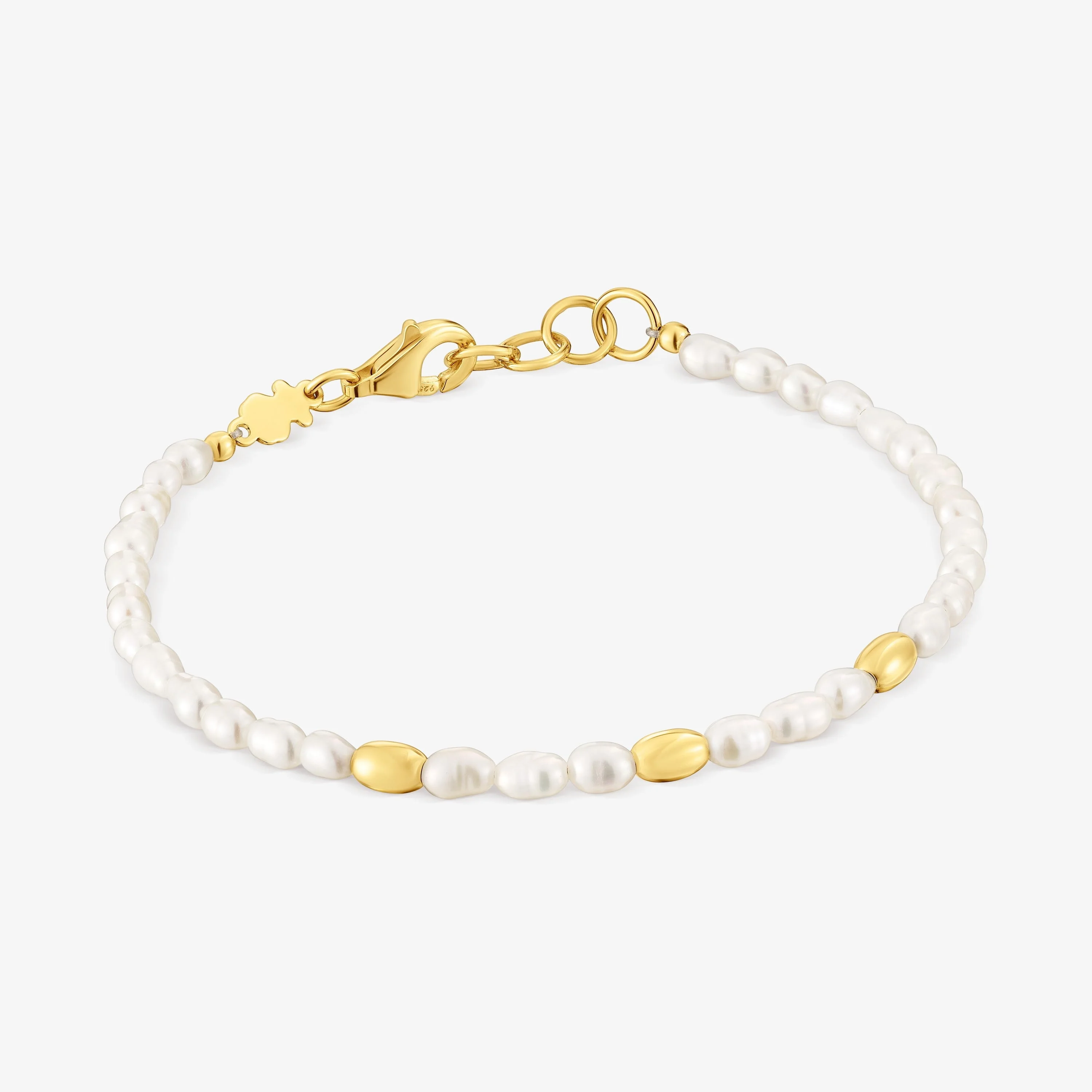 Bracelet with cultured pearls and 18K gold vermeil and Gloss - 1