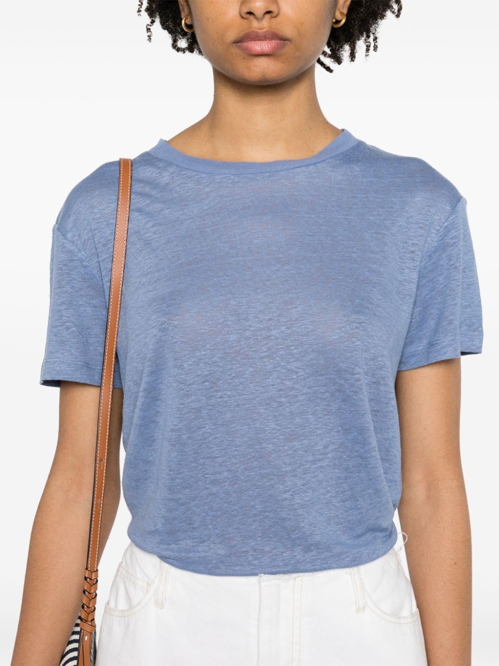short-sleeve linen T-shirt - 5