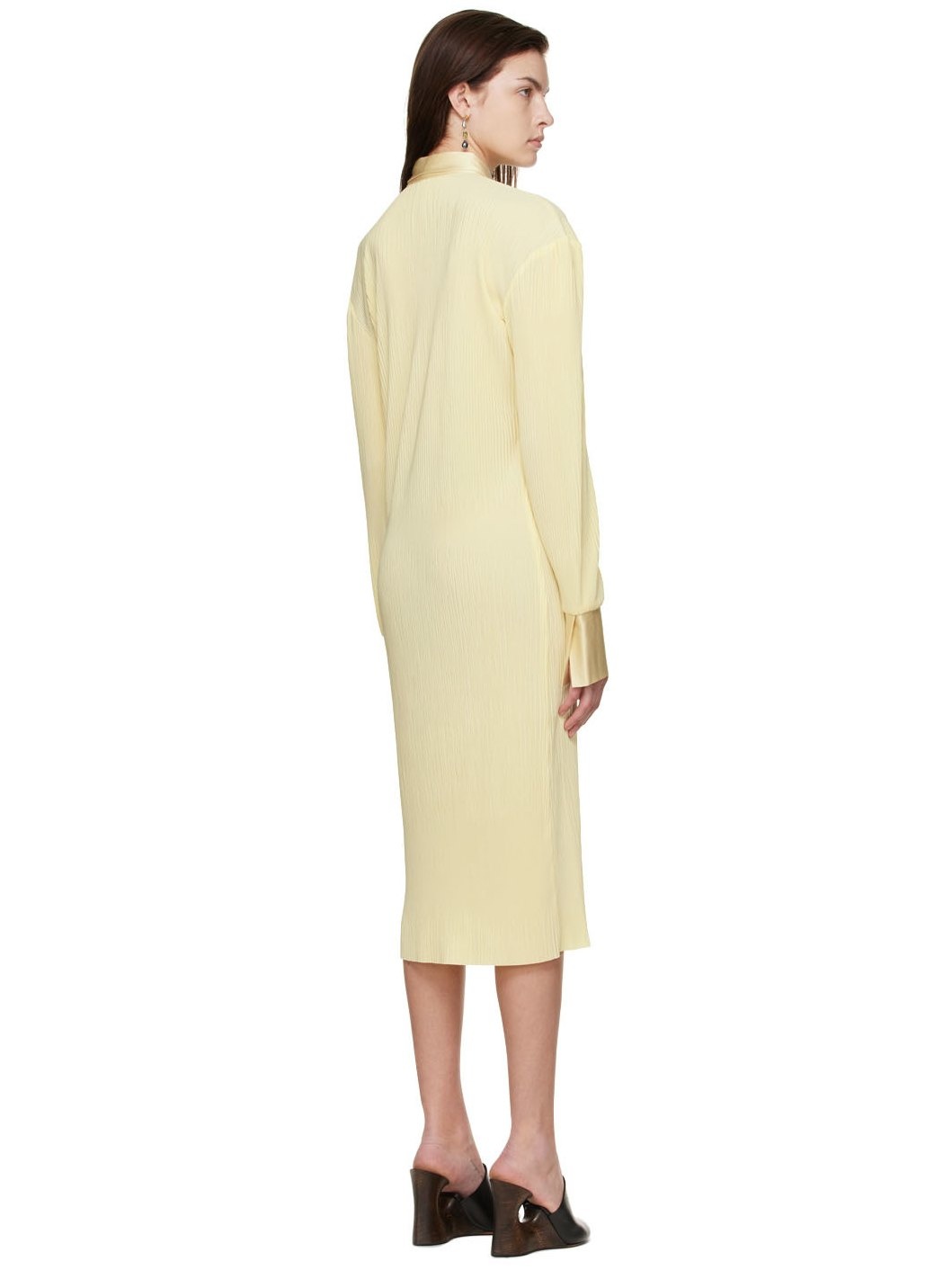 Yellow Polyester Midi Dress - 3