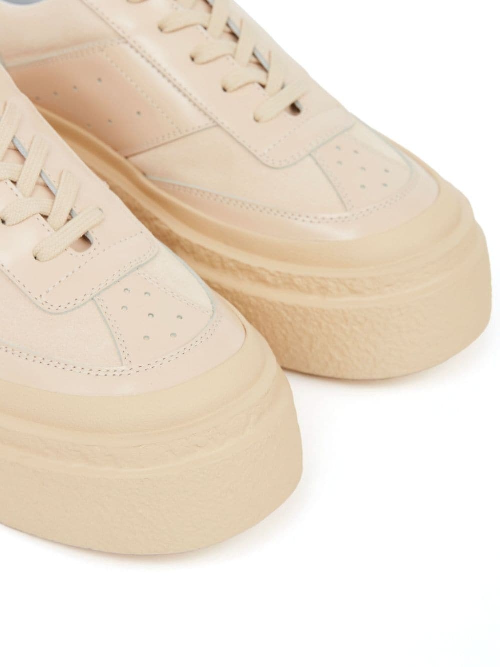 numbers-motif leather sneakers - 4
