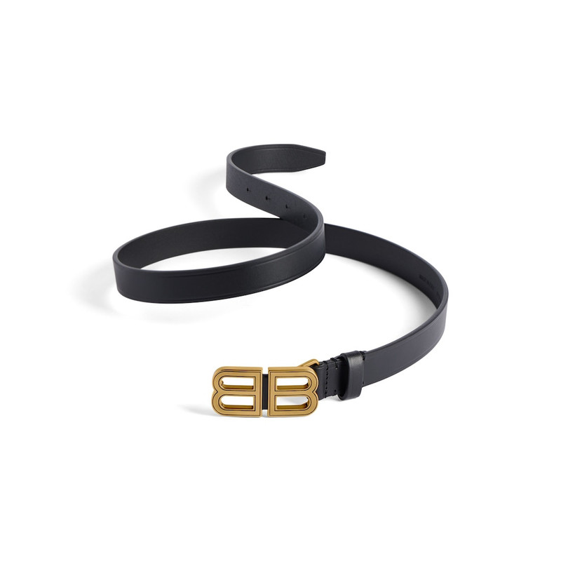 BALENCIAGA Women's Bb Hourglass Thin Belt in Black outlook