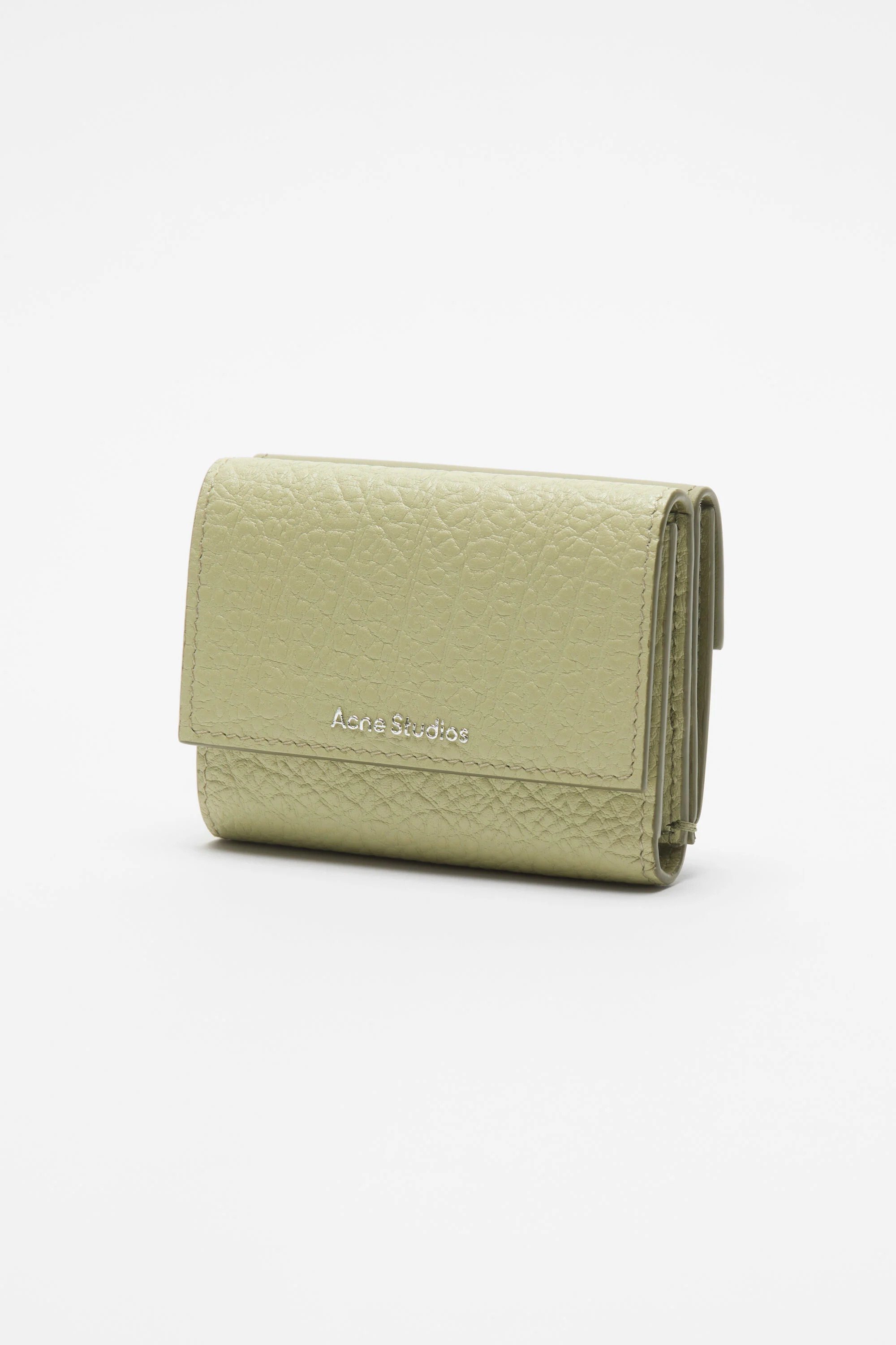 Trifold leather wallet - Sage green/herb green - 3