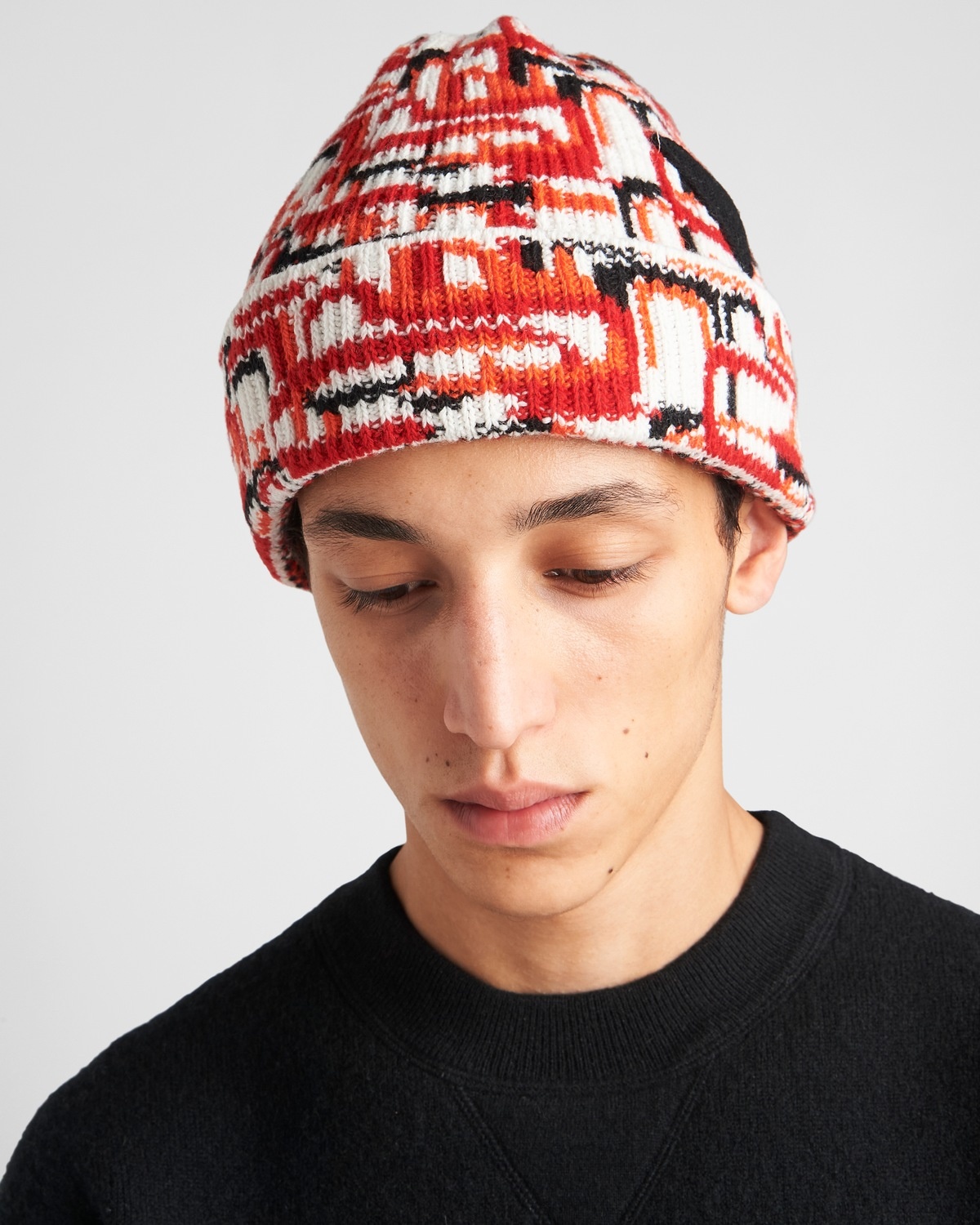 Wool and cashmere jacquard beanie - 2