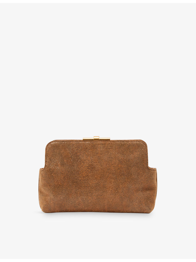 Bethany Lizard-Effect Suede Clutch Bag 3