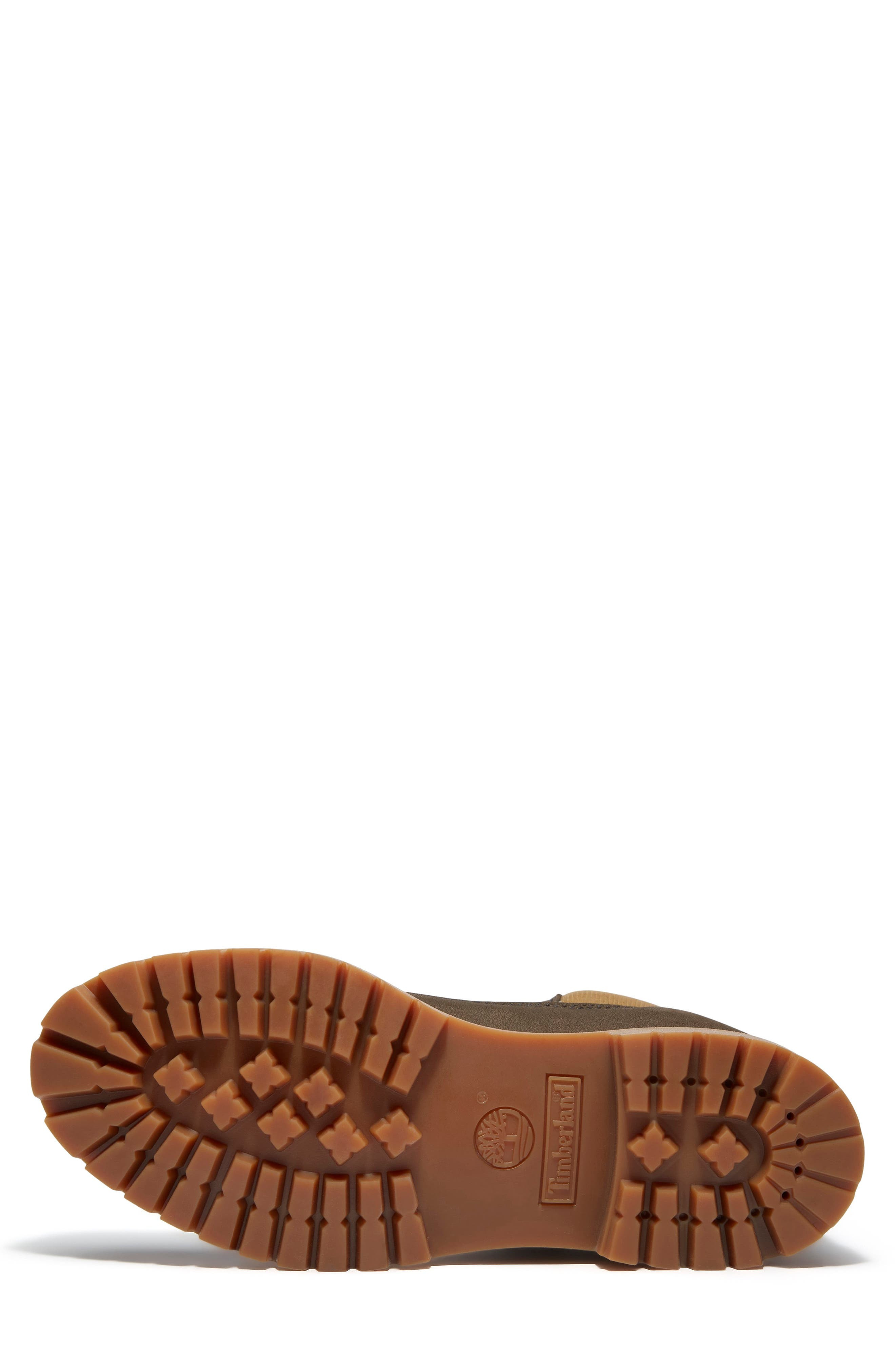 Timberland Premium 6-Inch Waterproof Boot in Dark Brown Nubuck/Olive at Nordstrom - 4