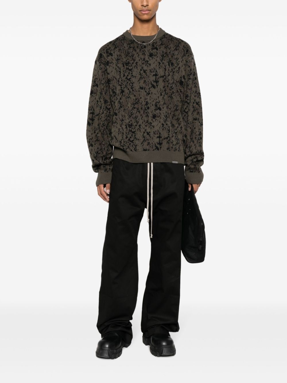 RICK OWENS Embellished wide-leg track pants