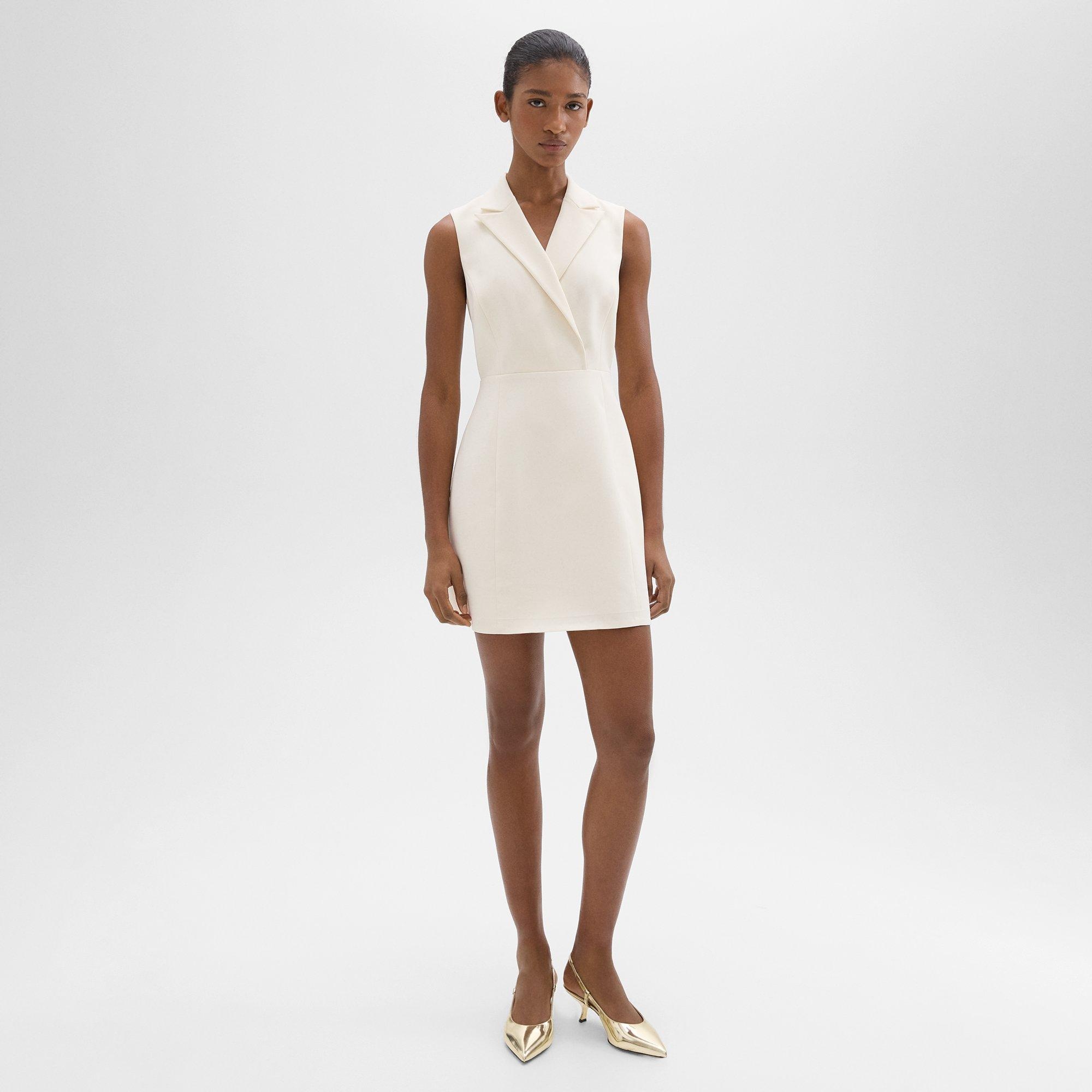 Peak Lapel Mini Dress in Admiral Crepe - 2