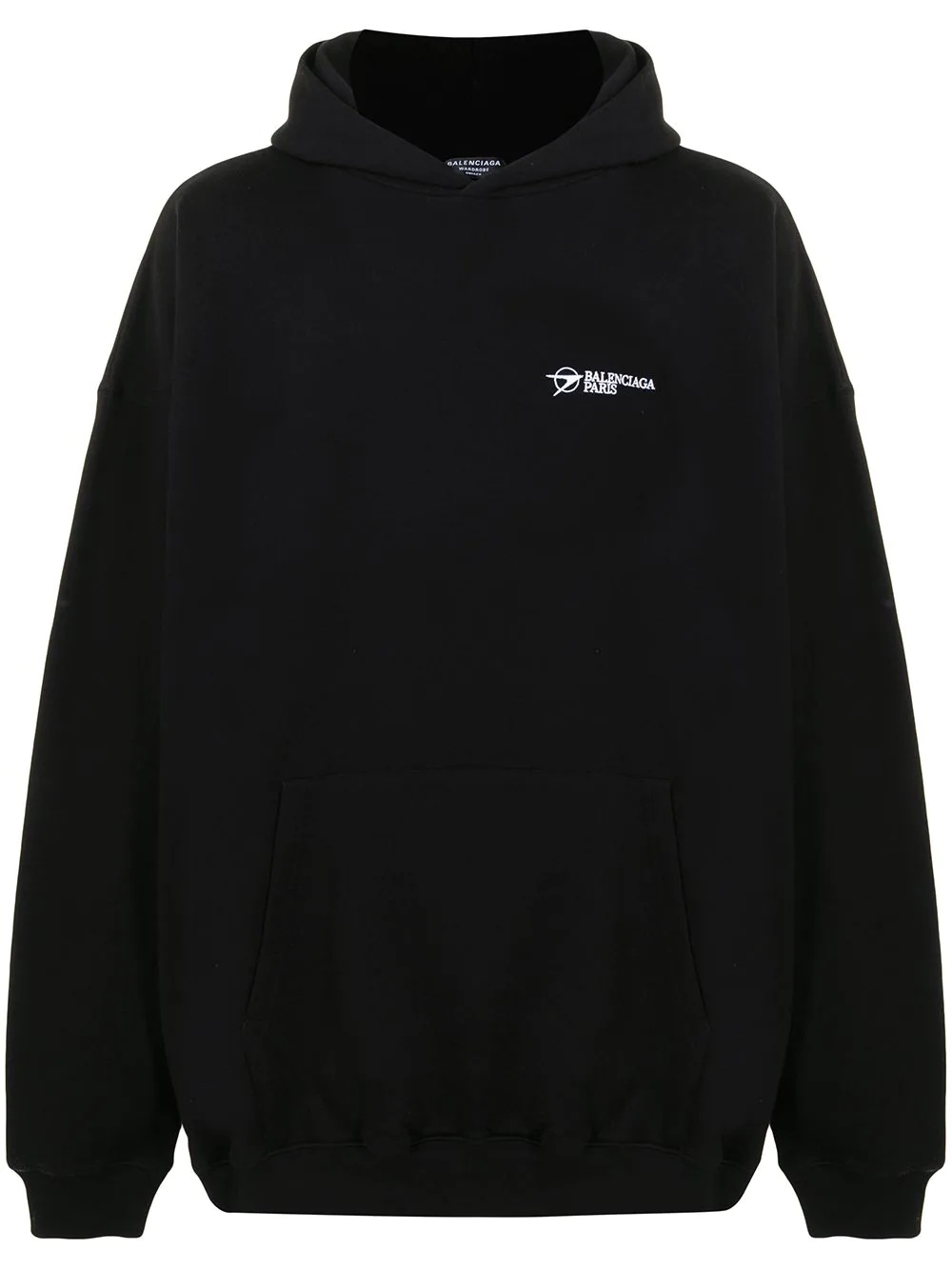 embroidered logo cotton hoodie - 1