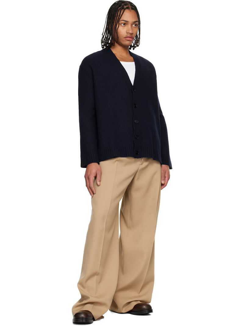 Jil Sander Navy Wool V-Neck Cardigan outlook