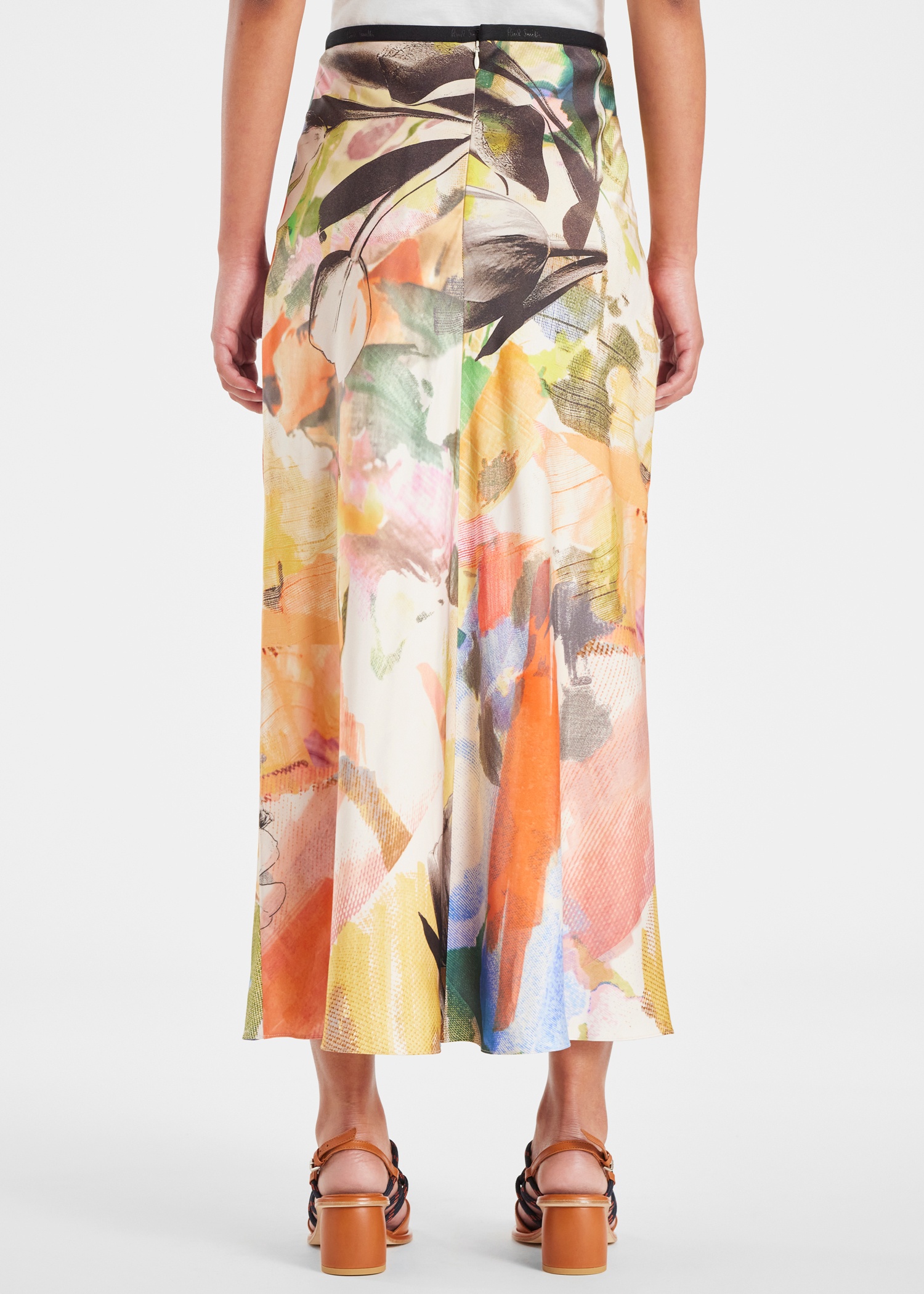 Women's 'Floral Collage' Printed Midi Skirt - 5