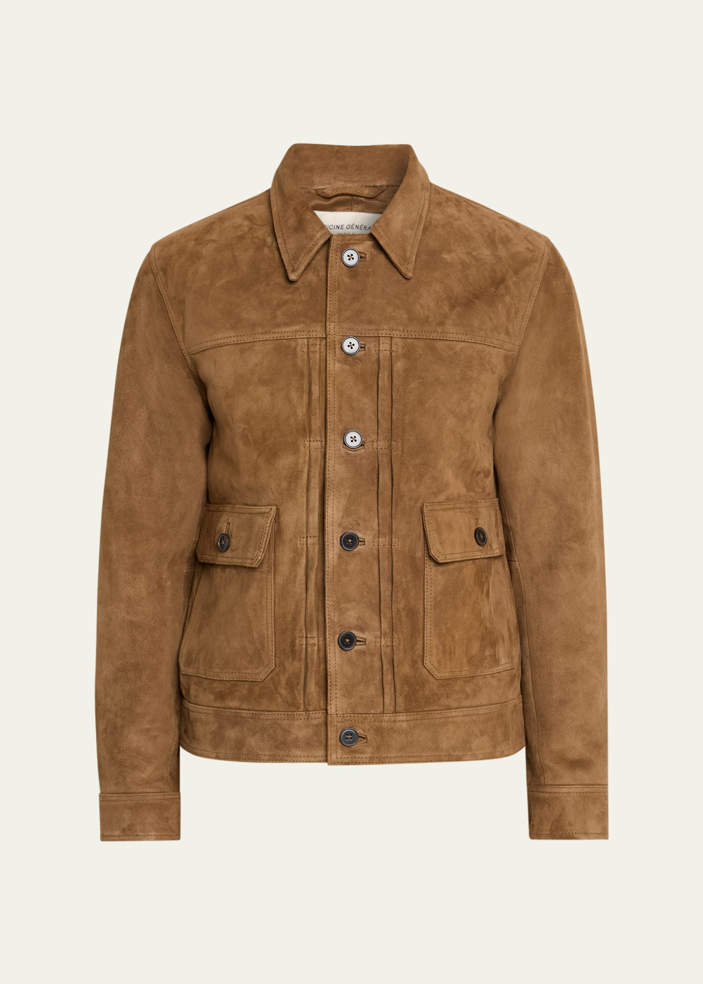 Men's Lazlo Suede Button-Front Shirt Jacket - 1