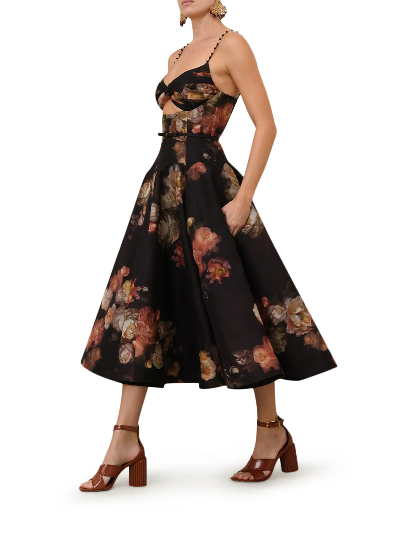 HYPNOTIC CROSSED MIDI DRESS - 4