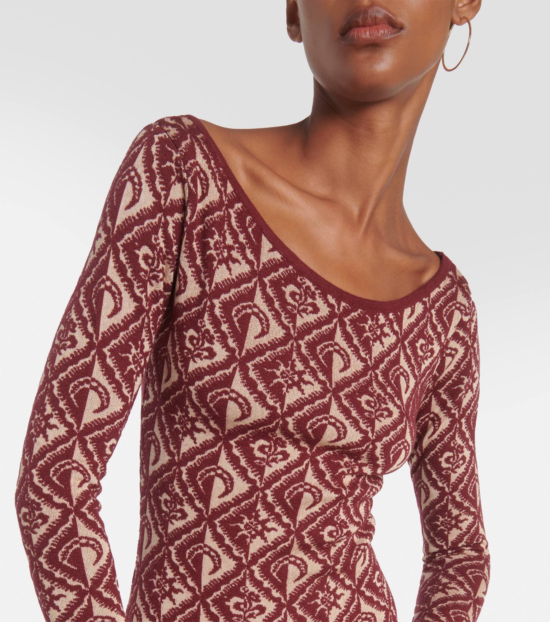 Moon Diamant jacquard wool-blend minidress - 4