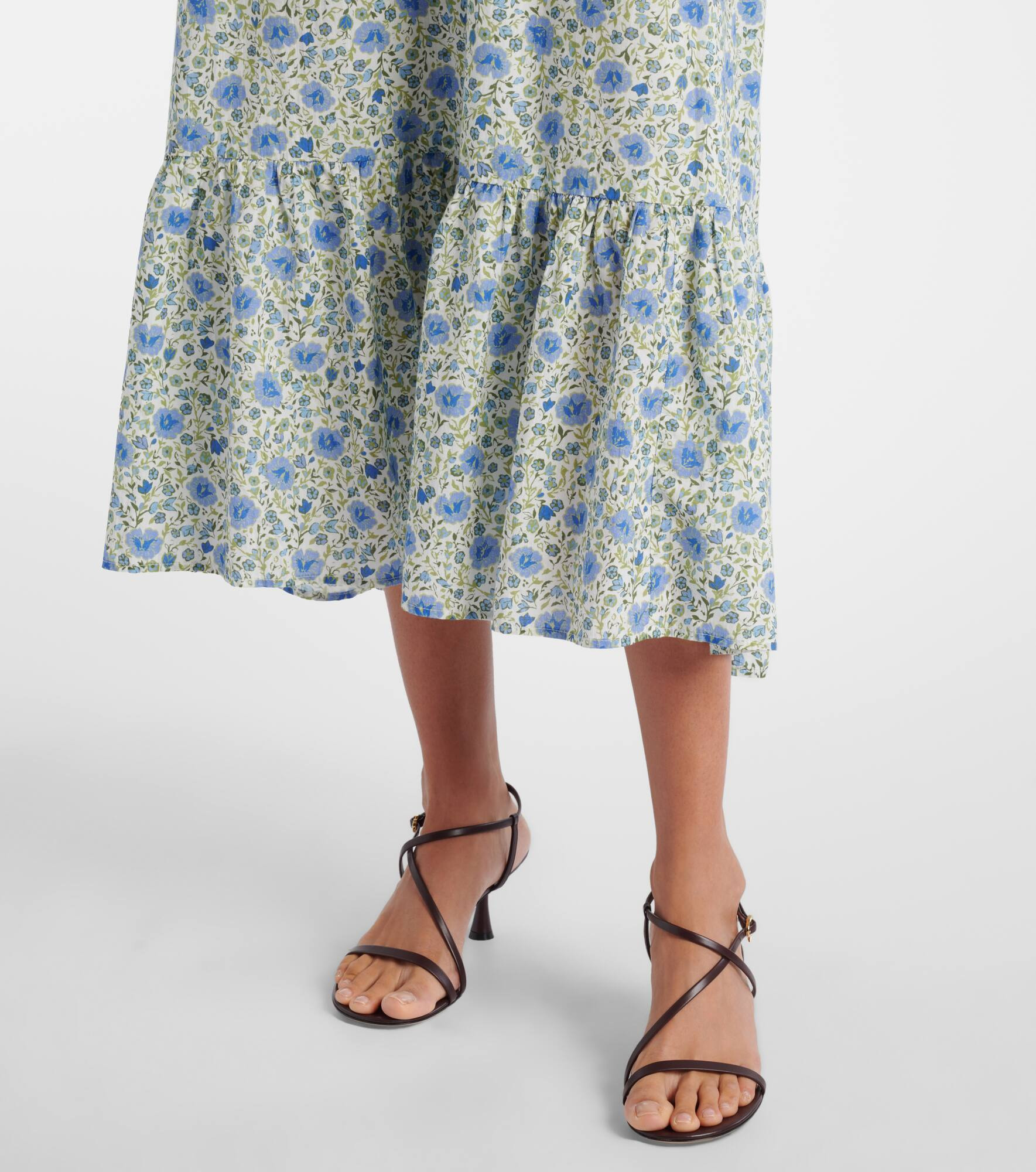 Sorana floral ruffled cotton midi dress - 5