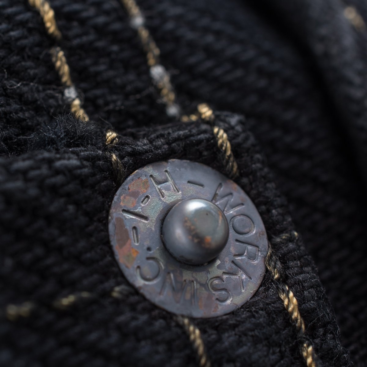 IH-888S-21od 21oz Selvedge Denim Medium/High Rise Tapered Cut Jeans - Indigo Overdyed Black - 8