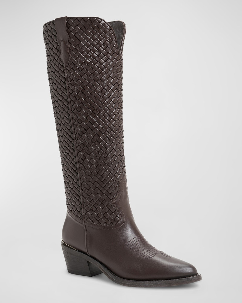 PARTLOW Tennyson Woven Leather Western Boots outlook