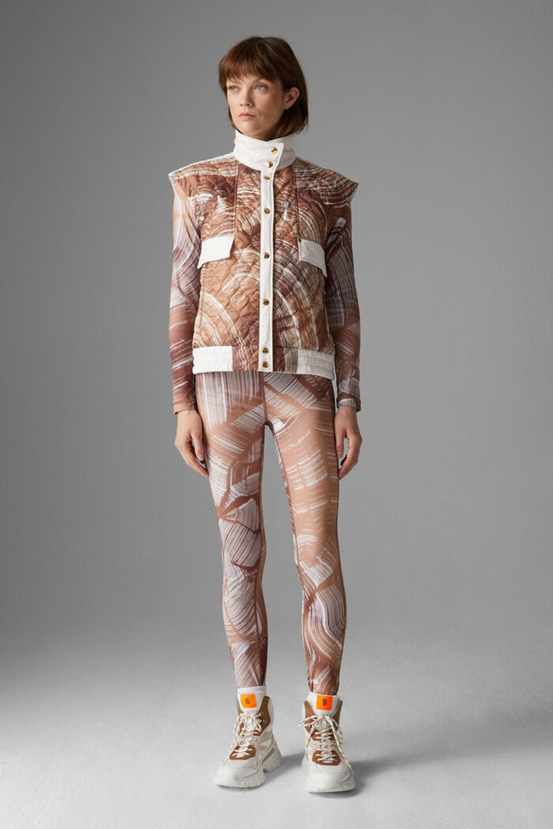 BOGNER Pinar Quilted gilet in Brown/Off-white outlook