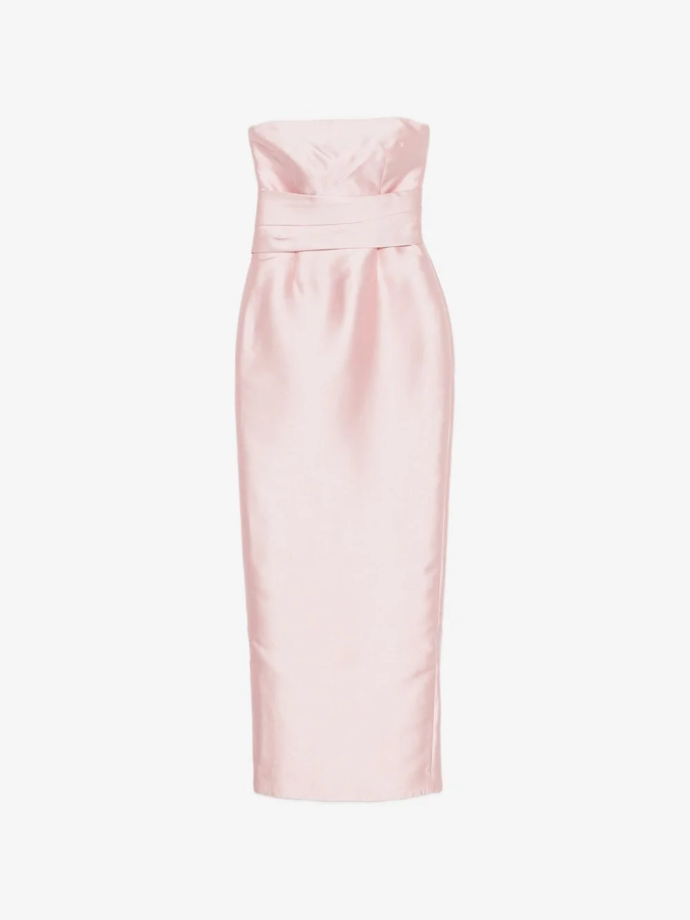 strapless pleated-waist maxi dress - 1