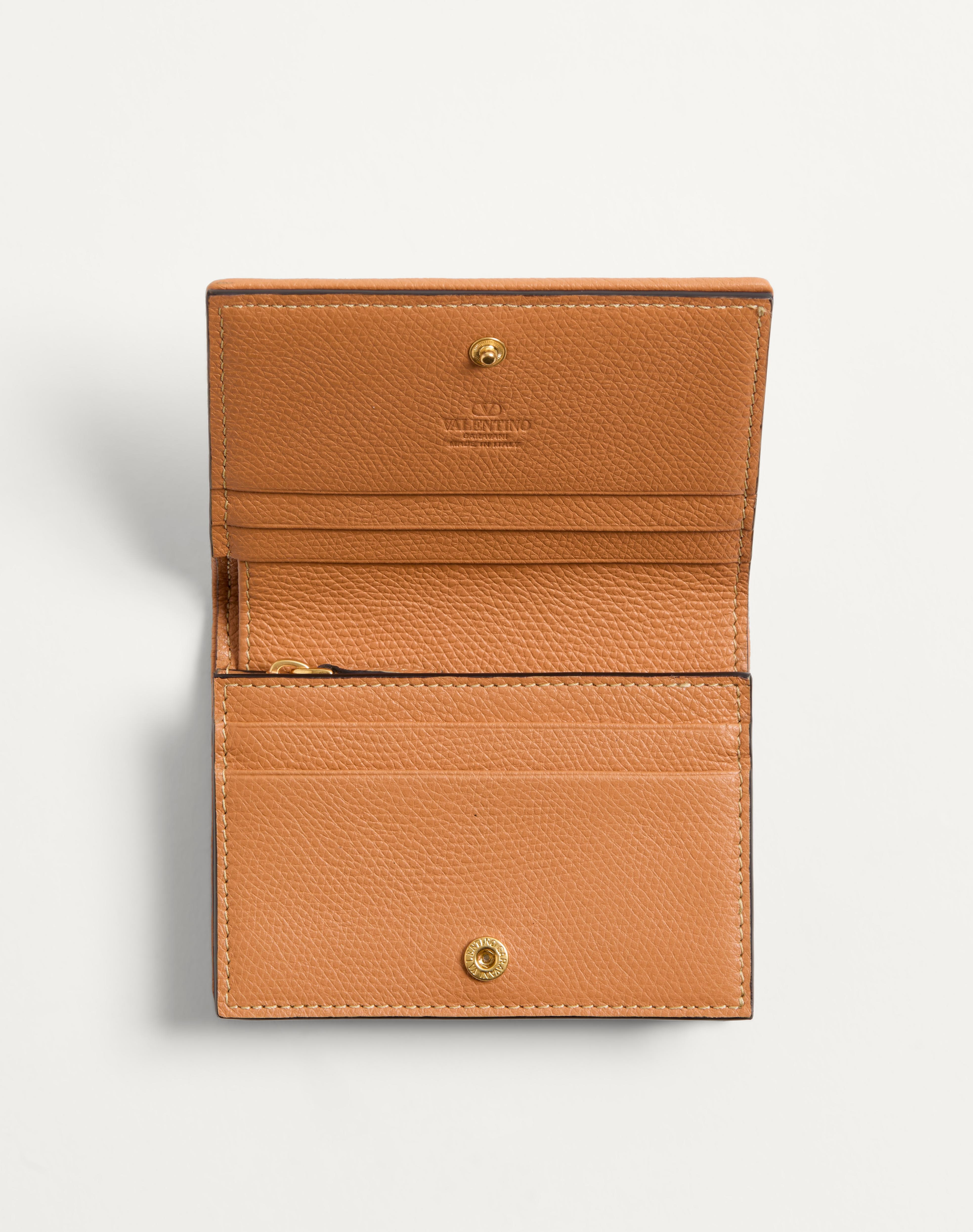 VLOGO SIGNATURE CHERRY JACQUARD RAFFIA WALLET - 5