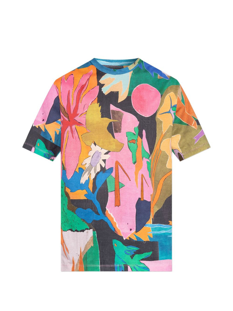 abstract floral-print T-shirt 1