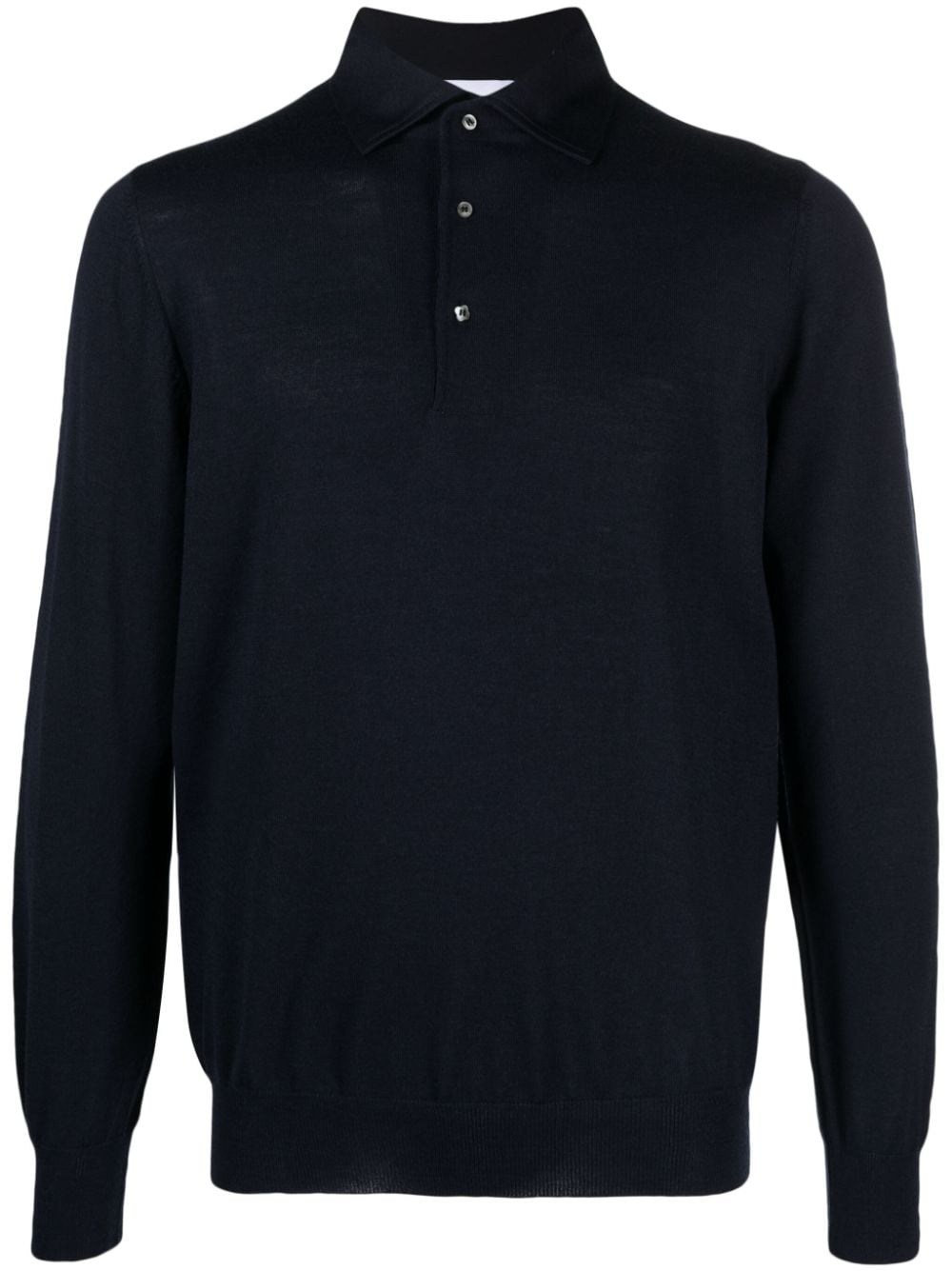 fine-knit wool polo shirt - 1