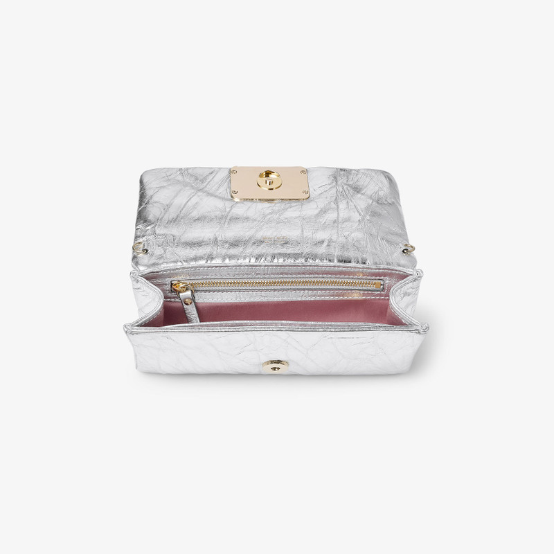 Edie Wallet With Chain
Silver Vintage Metallic Leather Mini Bag 5