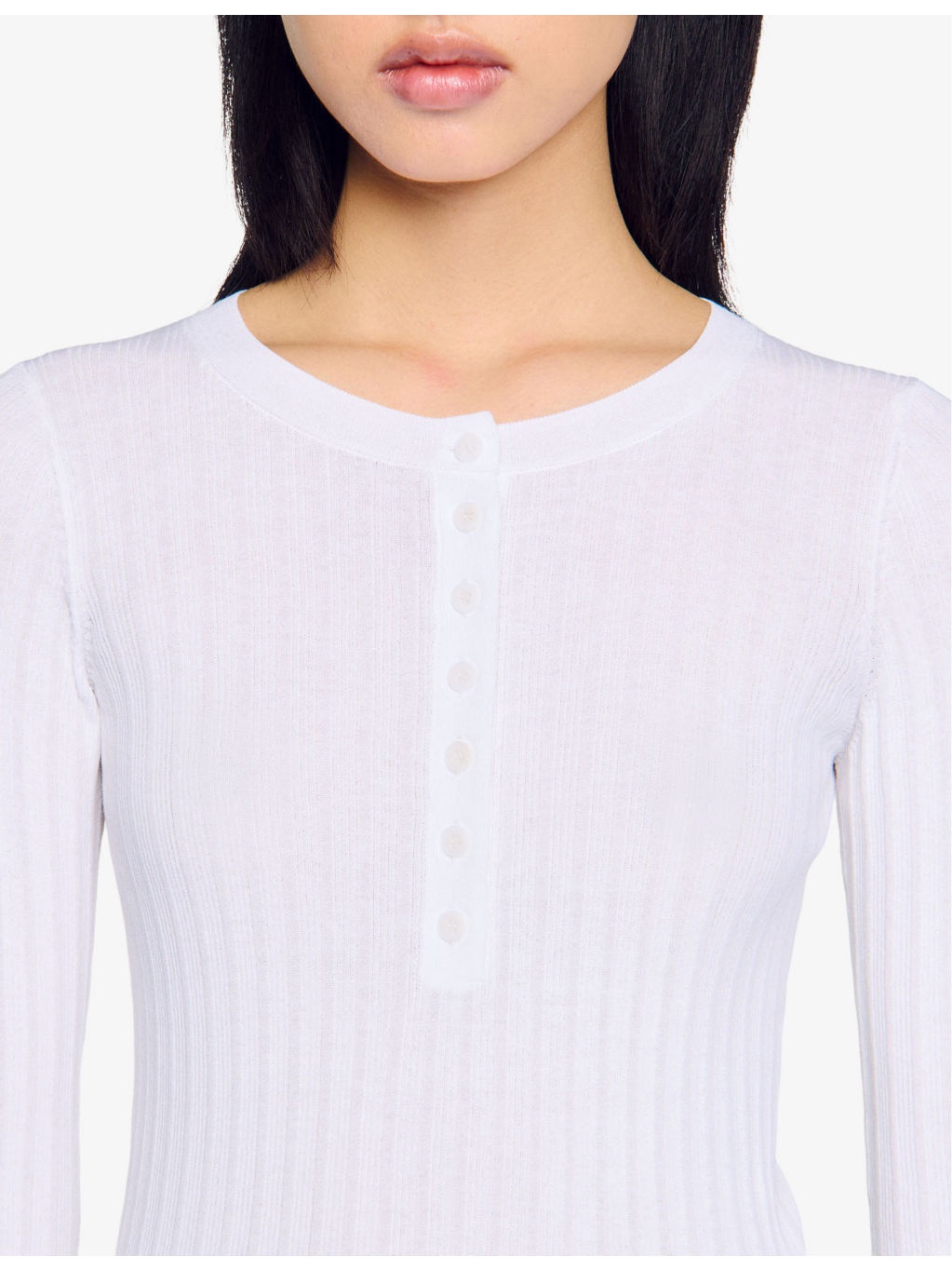 Long-Sleeved Ribbed Cotton-Blend Top - 5
