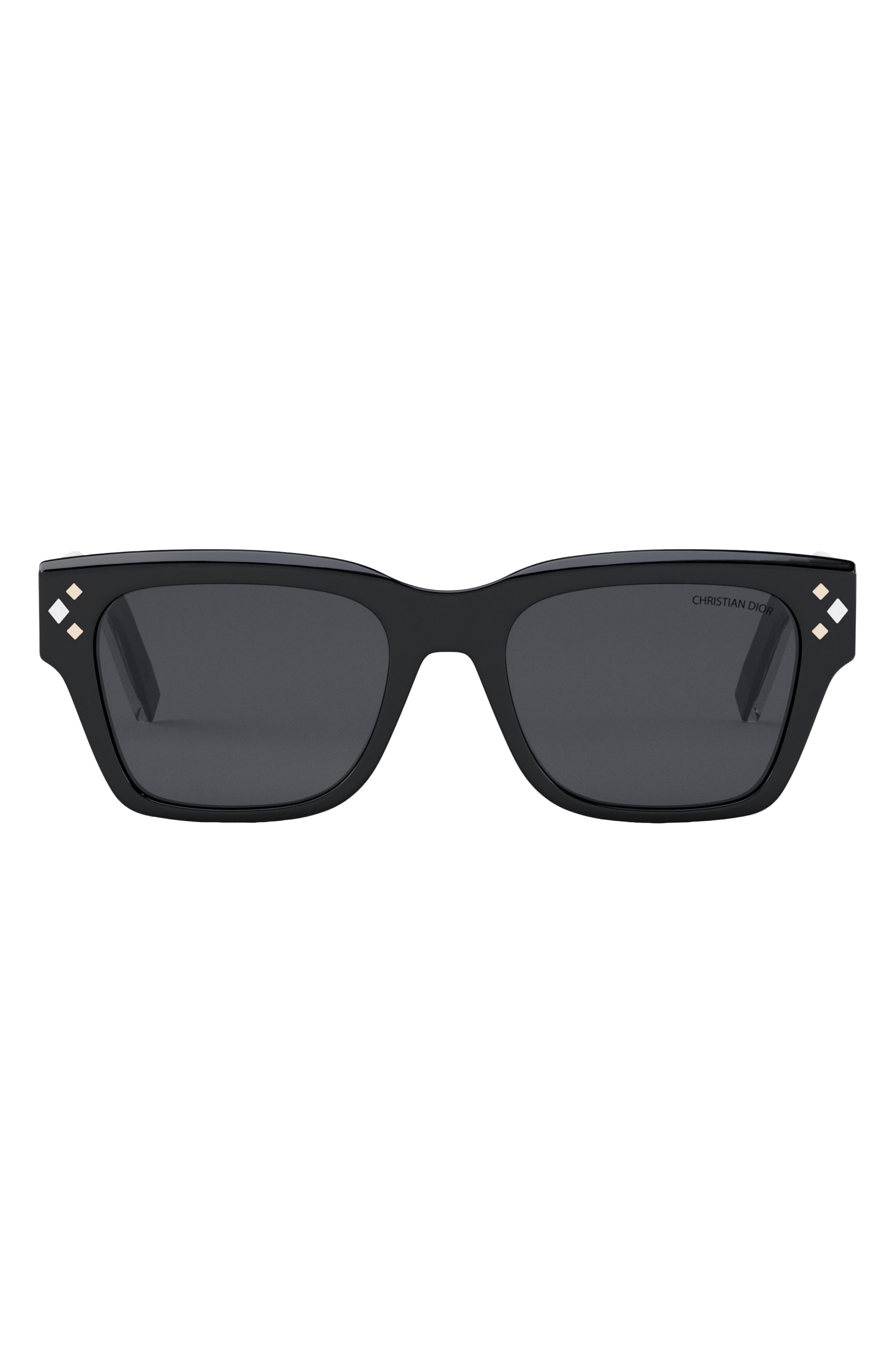 DIOR CD Diamond S2I 54mm Square Sunglasses in Shiny Black /Smoke at Nordstrom - 1