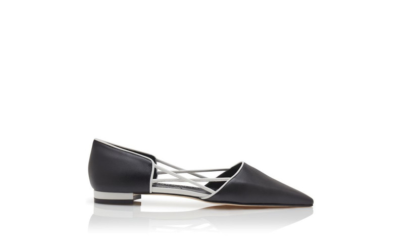 Black Nappa Leather Flat Pumps 1