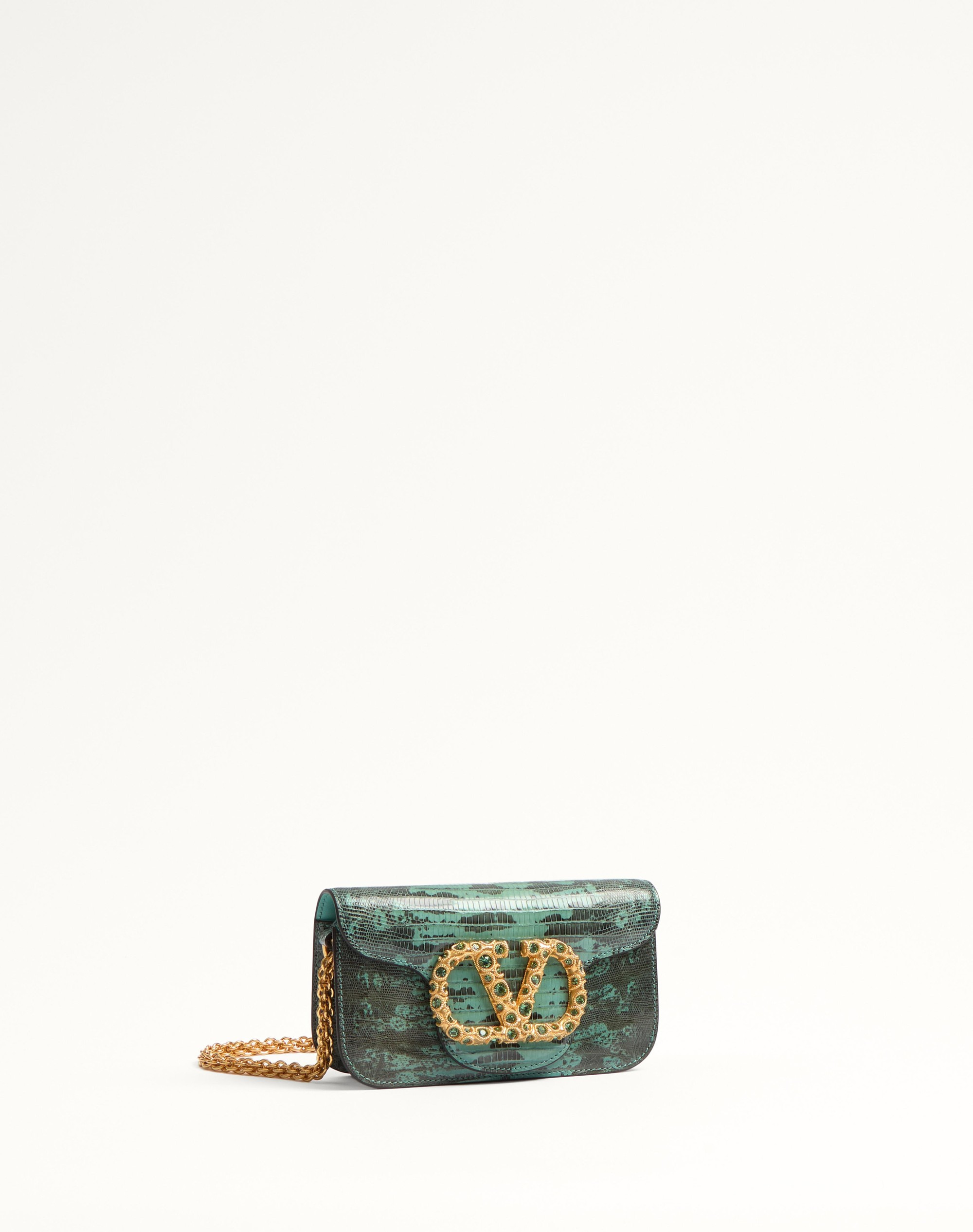 VALENTINO GARAVANI LOCÒ SMALL SHOULDER BAG IN TEJUS WITH JEWEL LOGO - 3