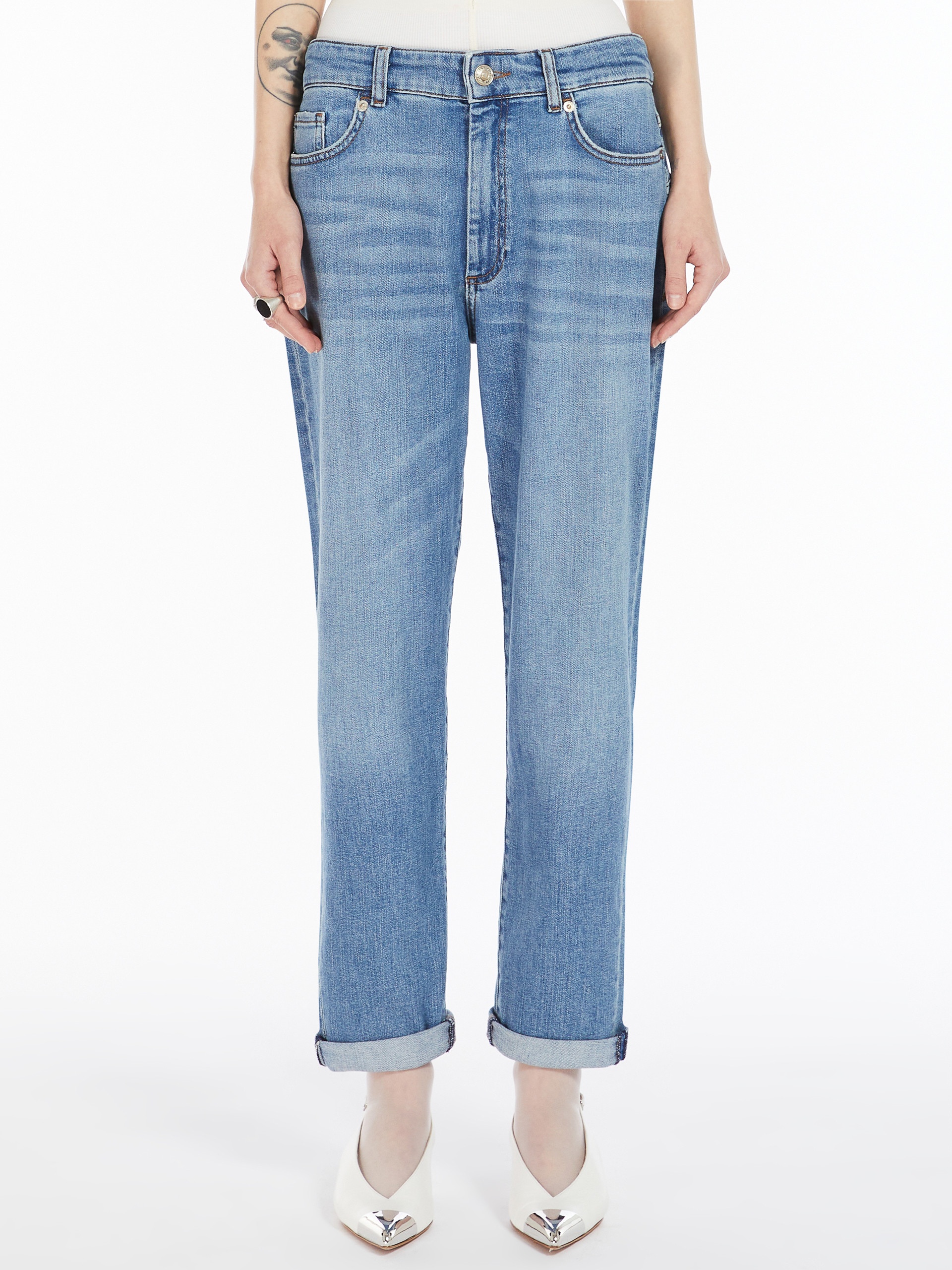 デニム・ジーパン SPORTMAX BRIAN - Low-waisted boyfriend denim Sportmax BRIAN Low-rise boyfriend jeans | REVERSIBLE