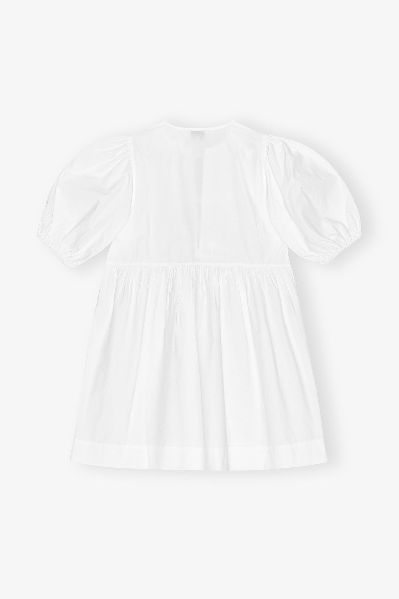 WHITE COTTON POPLIN TIE STRING MINI DRESS - 6