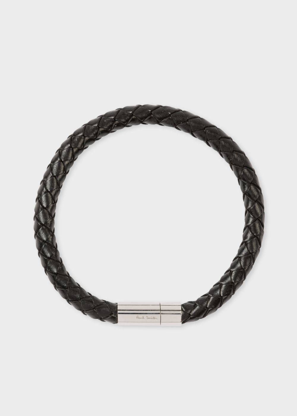 Black Woven Leather Bracelet - 1