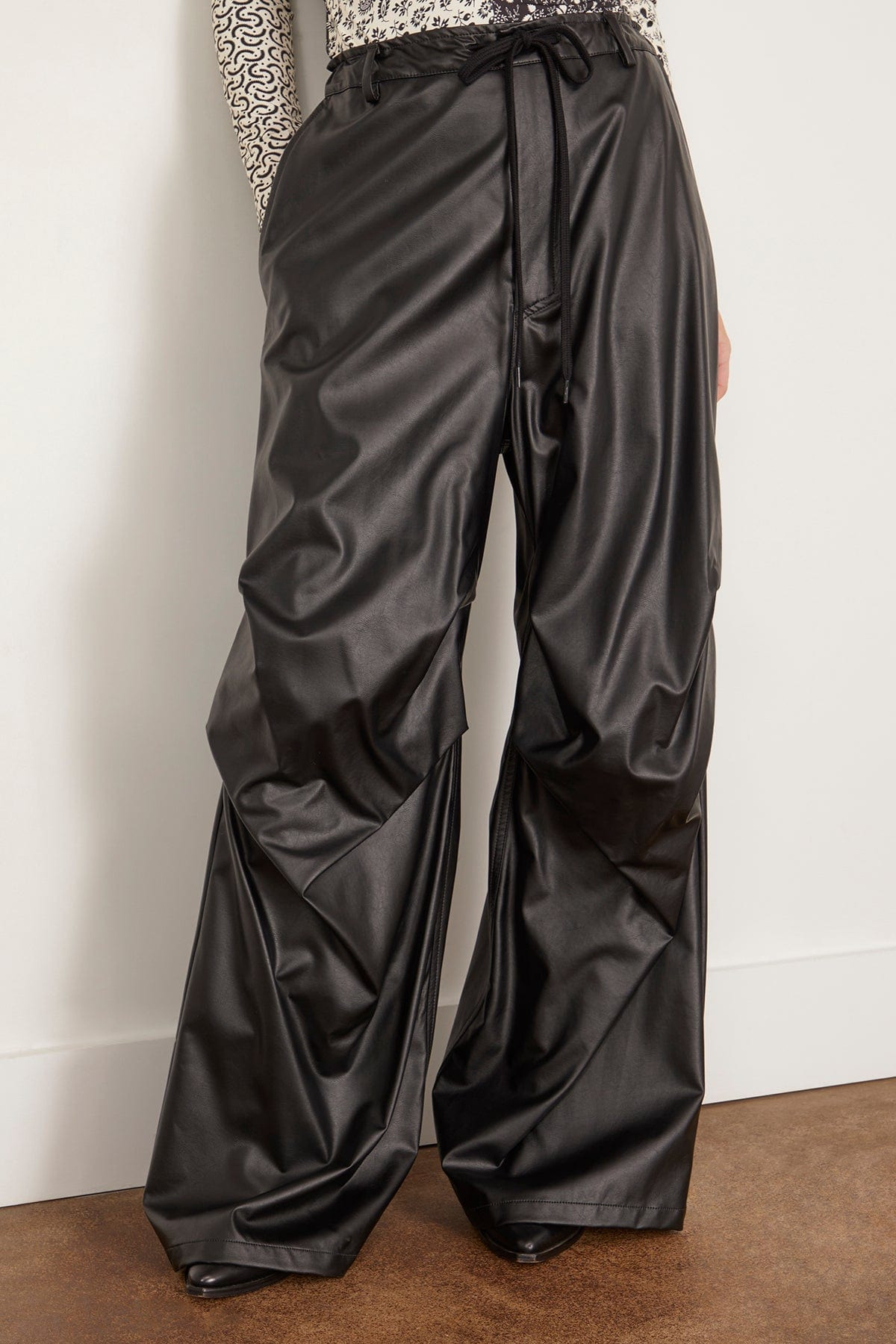 Faux Leather Pant in Black - 3