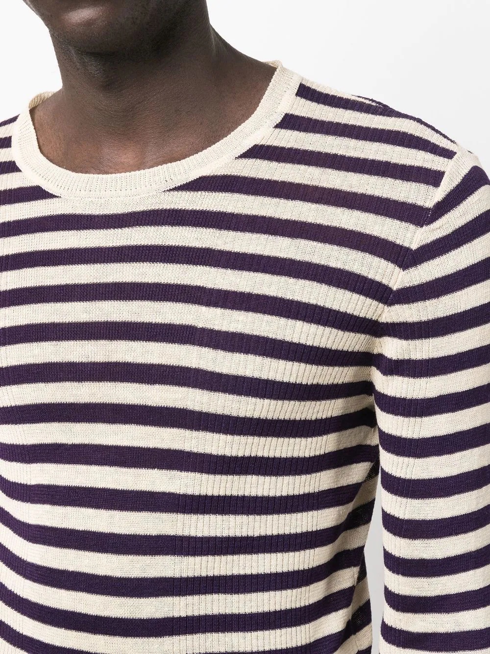 striped ribbed-knit jumper - 5