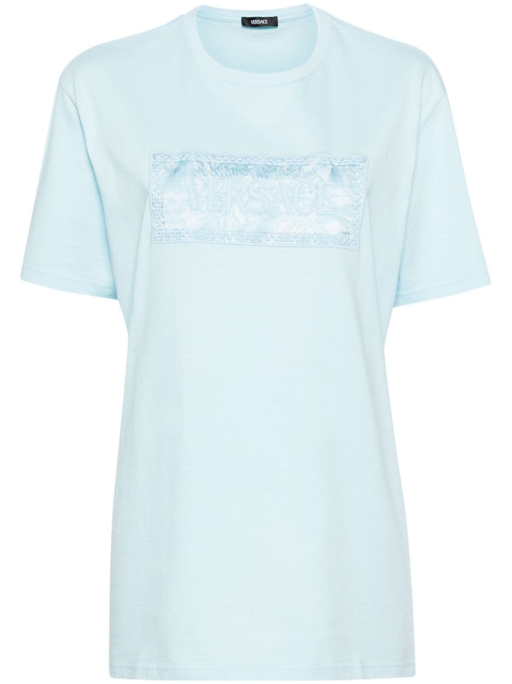 logo-embroidered cotton T-shirt - 1