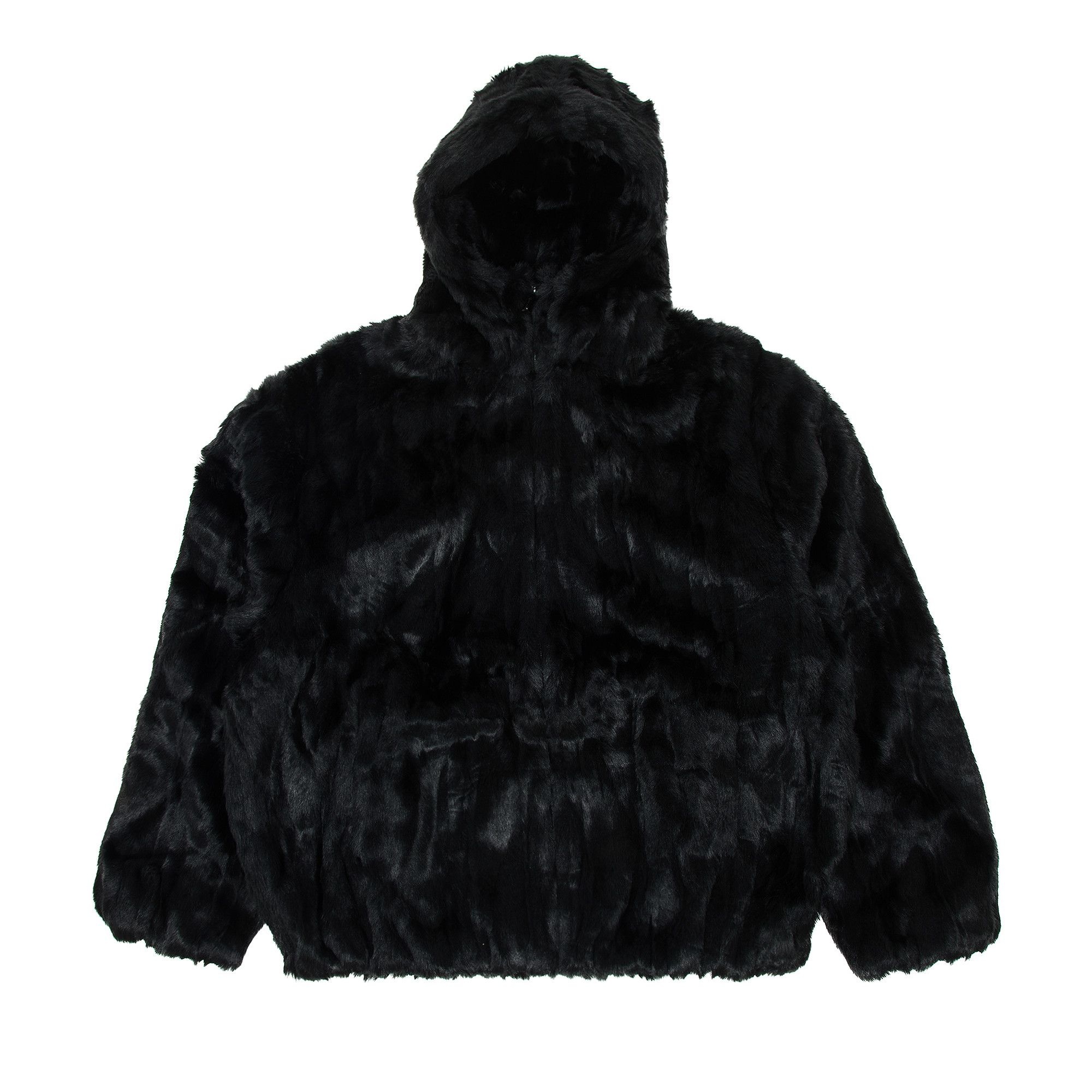 Supreme Faux Fur Hooded Jacket 'Black' - 1
