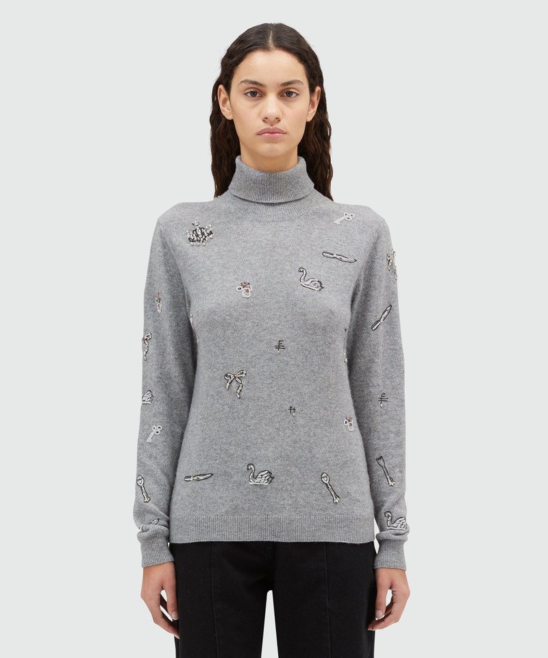 MSGM Turtleneck sweater with embroidery outlook