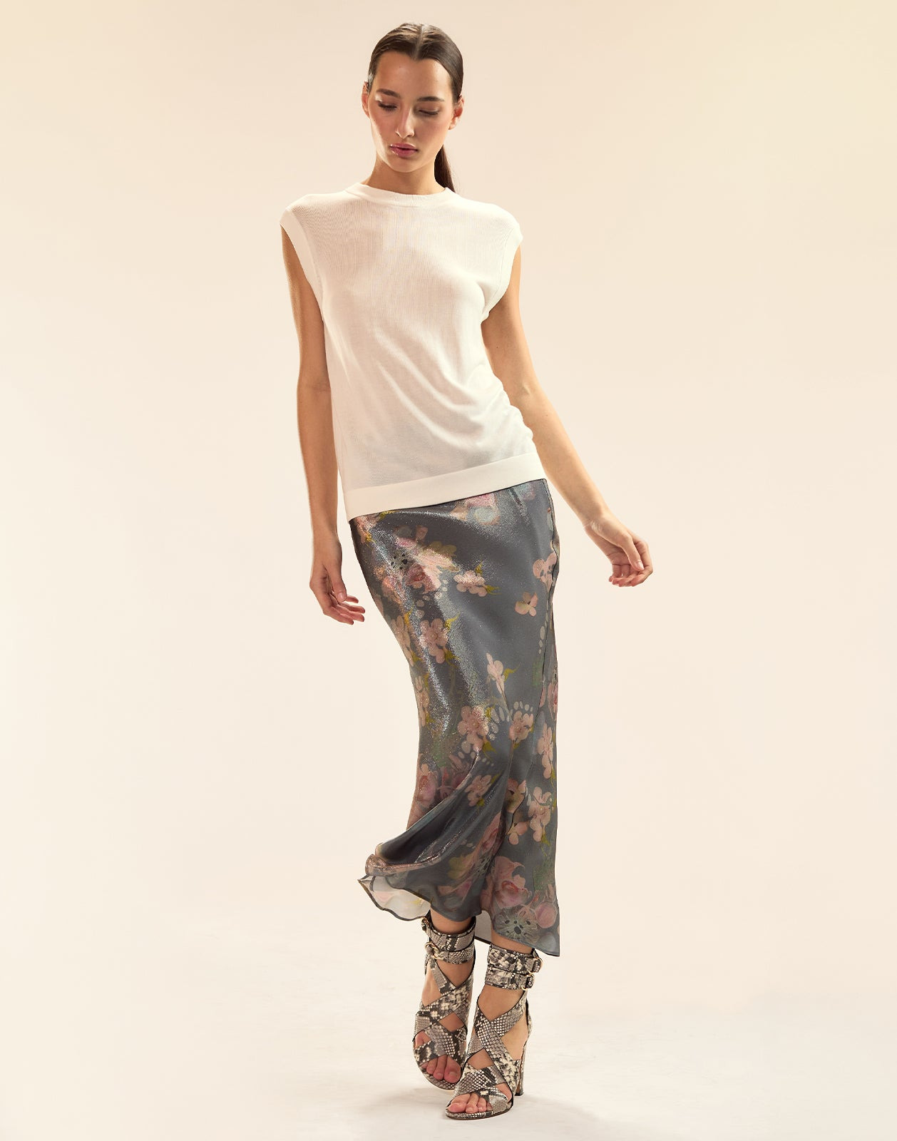Claud Silk Lamé Skirt - 2