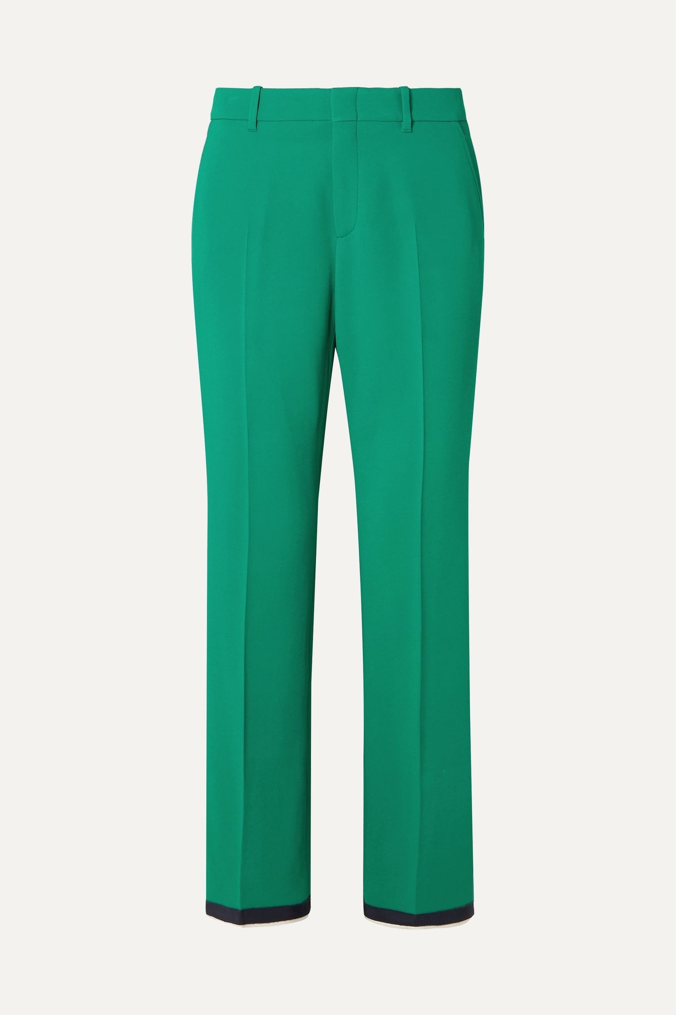 Grosgrain-trimmed stretch-cady bootcut pants - 1