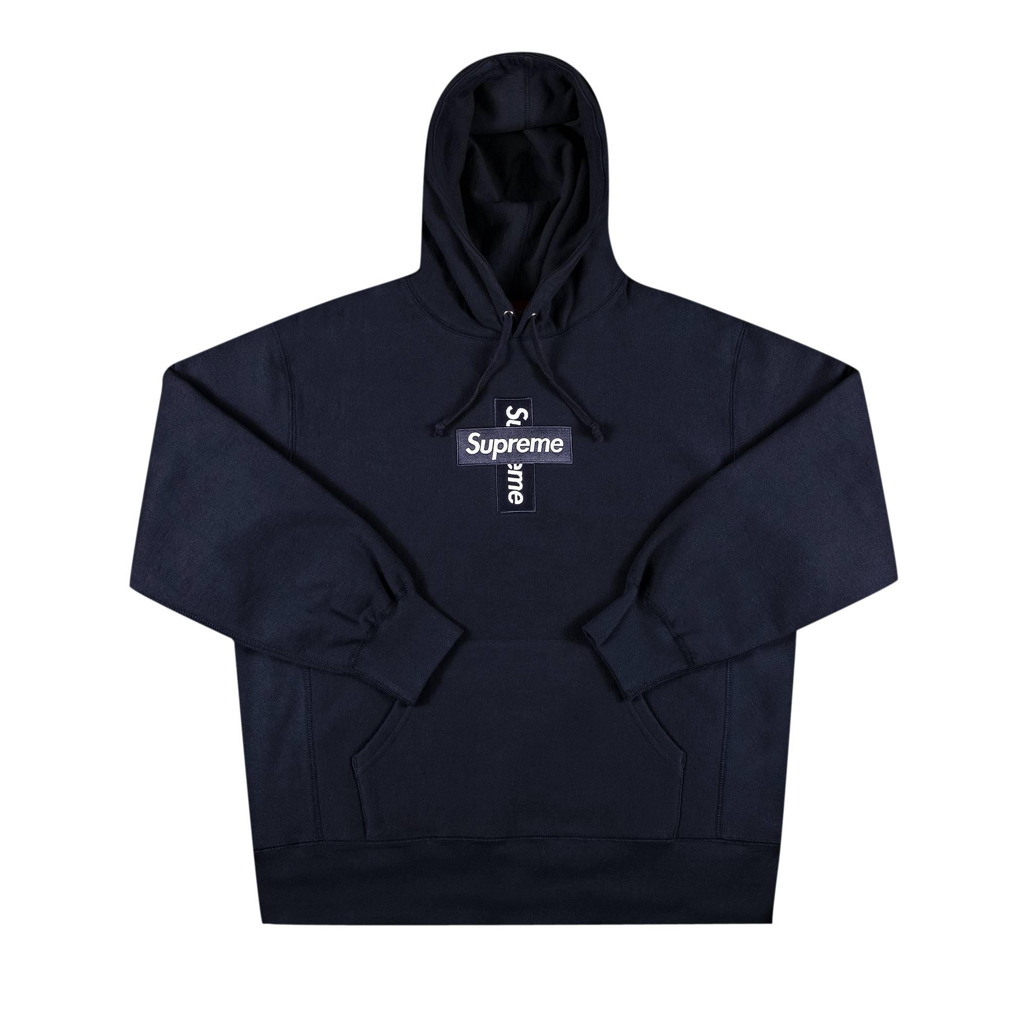 Supreme Cross Box Logo Hooded Sweatshirt 'Navy' - 1