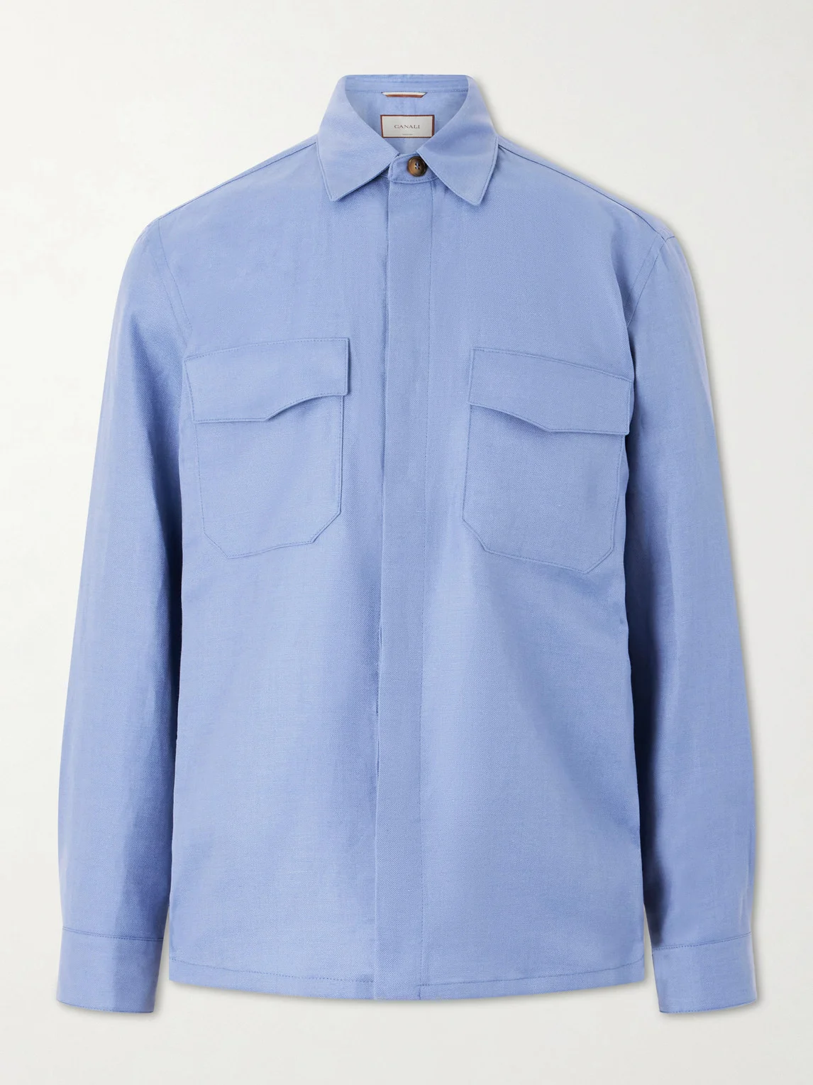 Wool and Linen-Blend Twill Shirt - 1