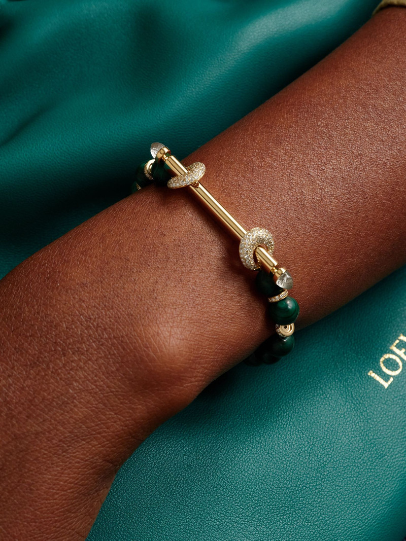 ANANYA Chakra 18-karat gold multi-stone bracelet Green outlook