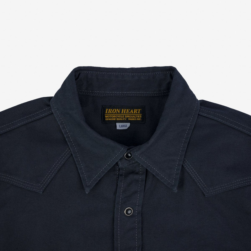 IHSH-381-BLK 9oz Military Serge CPO Shirt Black 3