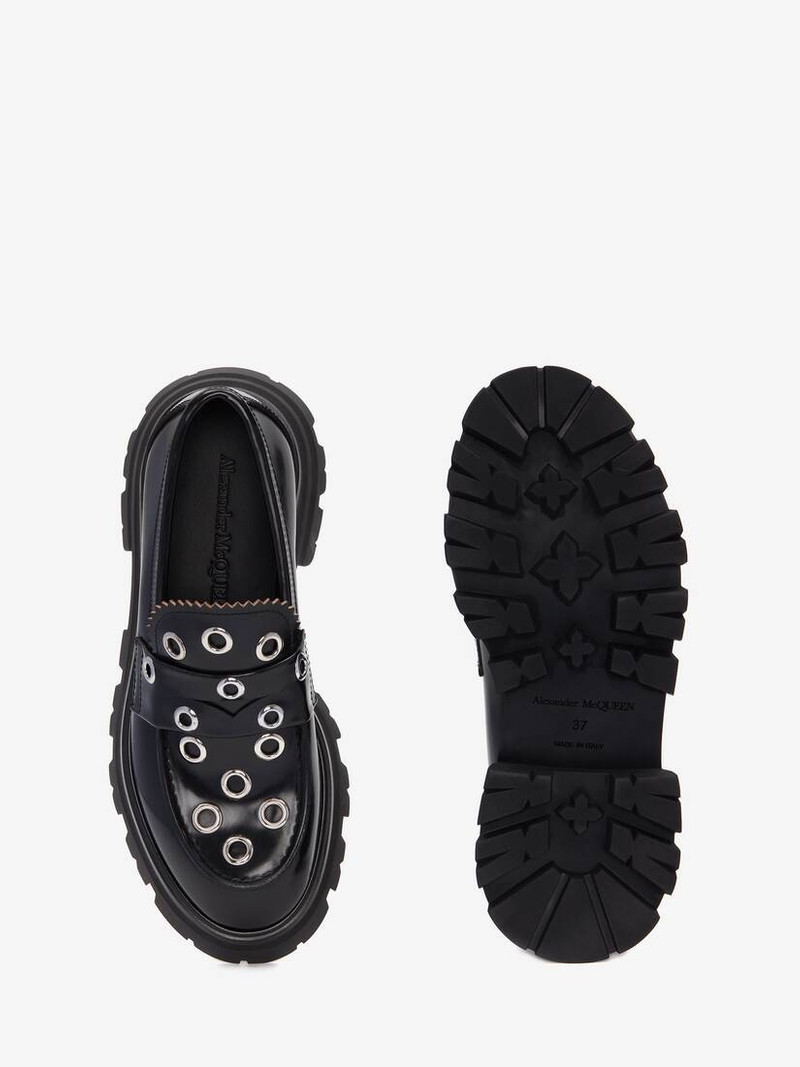 Women's Wander Eyelet Loafer in Black/silver 4