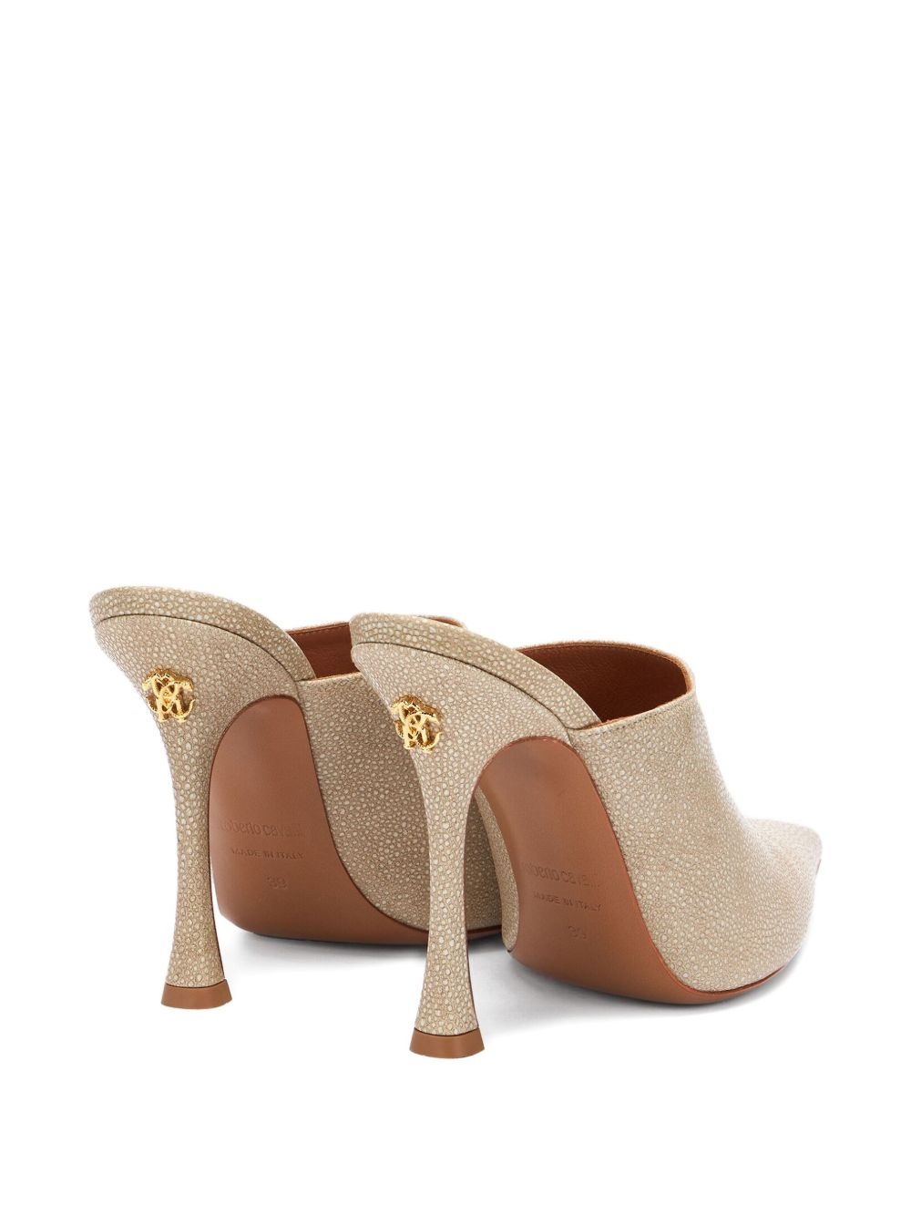 pebbled pointed mules - 3