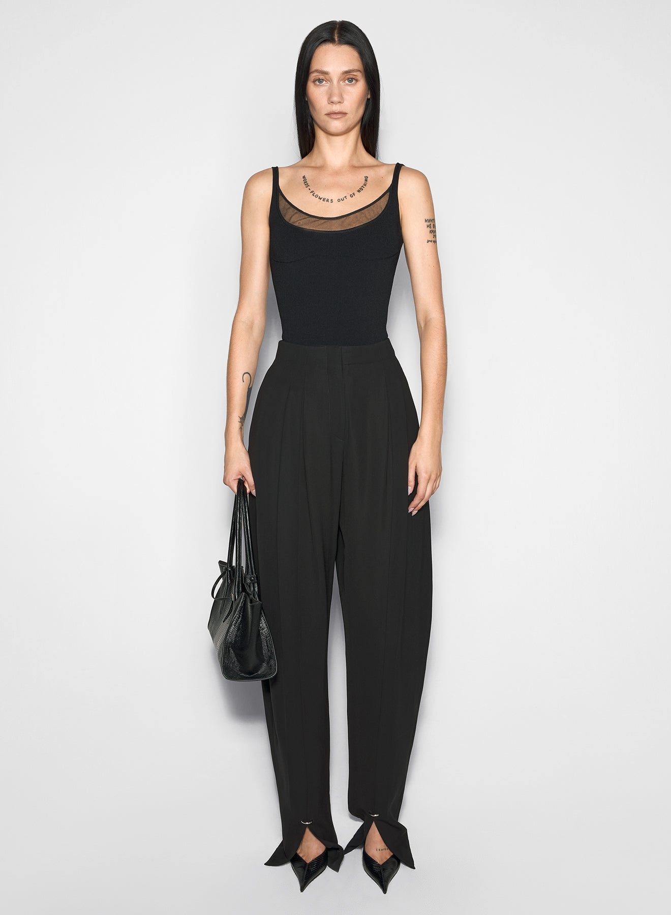 black illusion knit tank top - 2